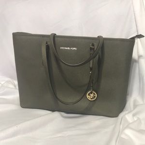 Michael Kors Green Tote with Zippers